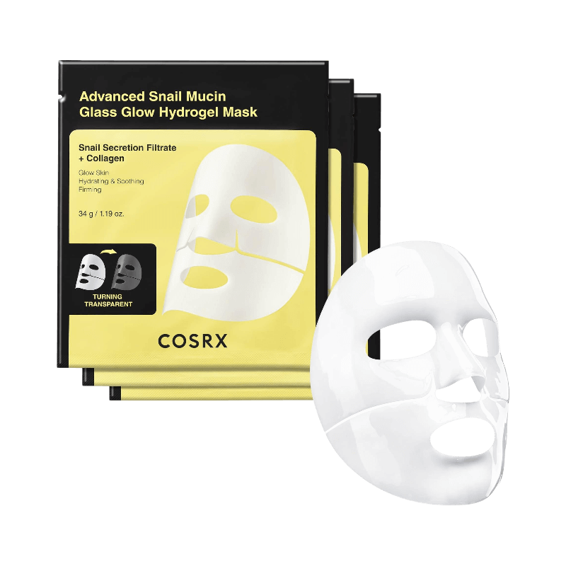 COSRX Advanced Snail Mucin Glass Glow Hydrogel Mask med kollagen