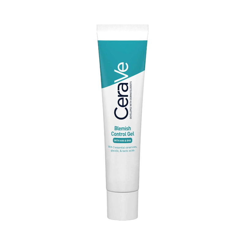 CeraVe gel med AHA och BHA som behandlar finnar och stärker hudbarriären, 40 ml.