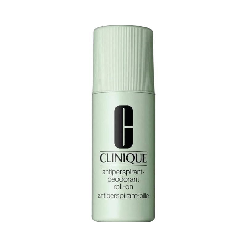 Clinique antiperspirant deodorant roll-on för känslig hud, alkoholfri och doftfri formula, 75 ml.