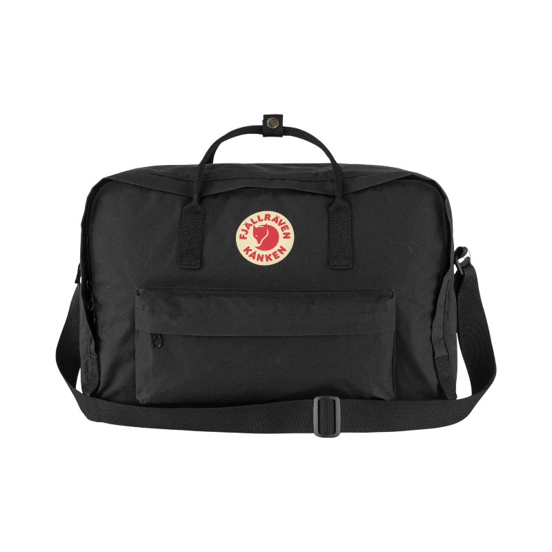 Svart Fjällräven Kånken Weekender – slitstark väska med klassisk logotyp.