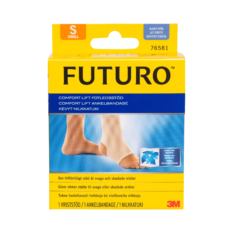 Futuro Comfort fotledsstöd i storlek S för lätt stöd och kompression av vrister