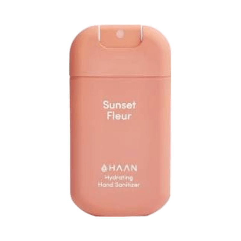 Haan Sunset Fleur återfuktande handdesinfektion i praktisk sprayflaska, 30 ml.