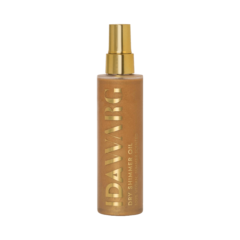 Ida Warg Dry Shimmer Oil 100 ml med gyllene skimmer för glöd och återfuktad hud