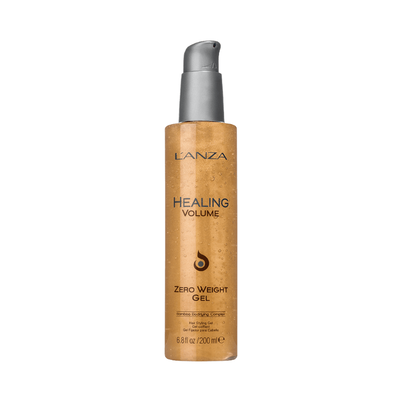 L’ANZA volymgel med viktlös formula som ger fyllighet och stadga utan att tynga ner håret.