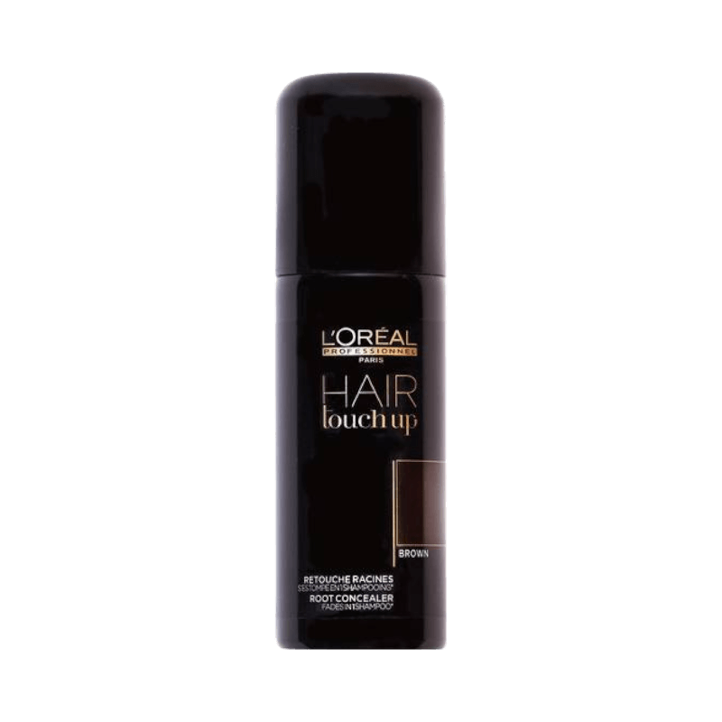 L’Oréal Hair Touch Up root concealer i brun nyans för att snabbt täcka grått hår.
