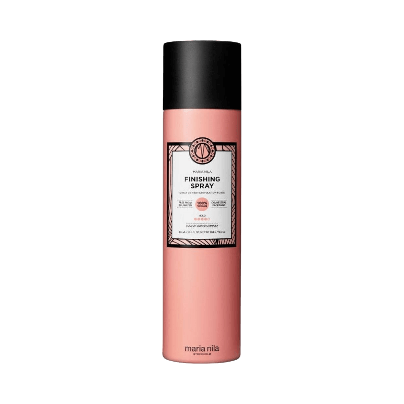 Maria Nila Finishing Spray som ger lätt stadga och skydd samtidigt som färgen bevaras.
