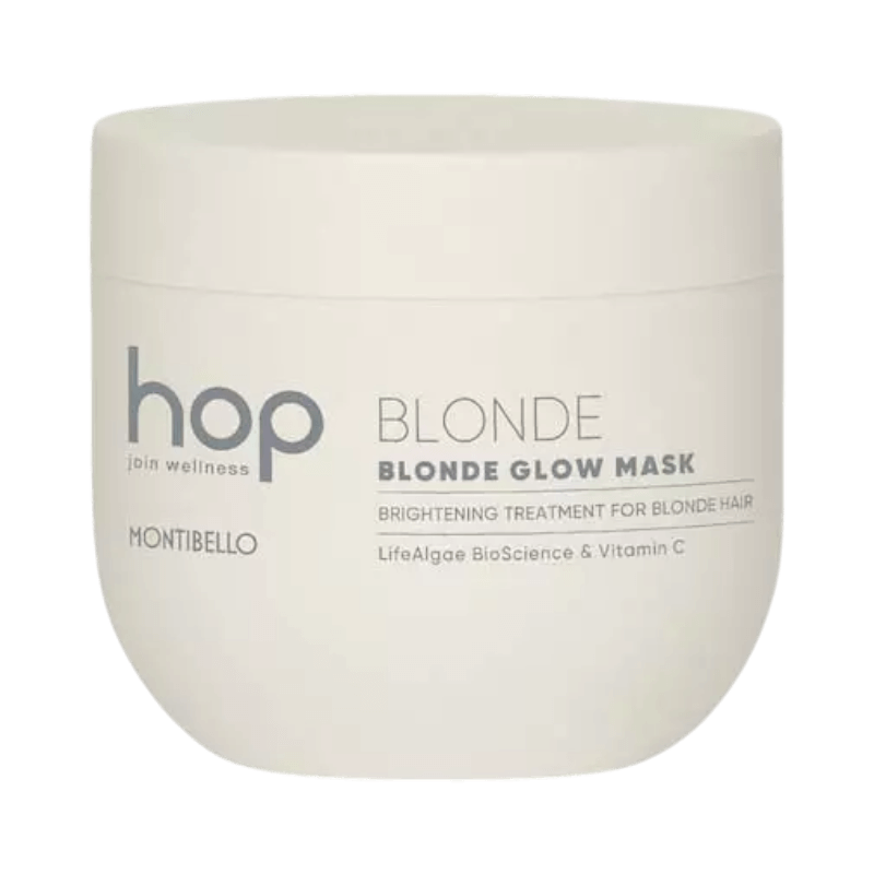 Montibello Hop Blonde Glow Mask som ljusar upp och vårdar blont hår.