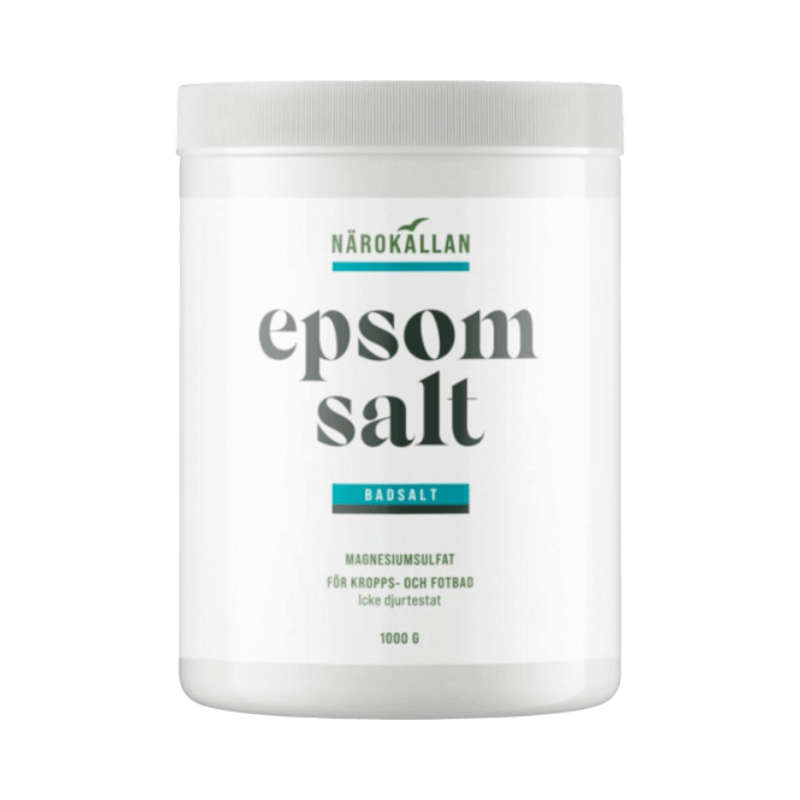 Närkällan Epsomsalt 1000 g med magnesiumsulfat för kropp och fotbad – icke djurtestat.