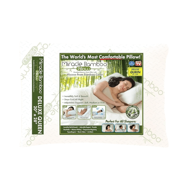 Miracle Bamboo kudde med informationstryck, anpassningsbar och perfekt för alla sovpositioner
