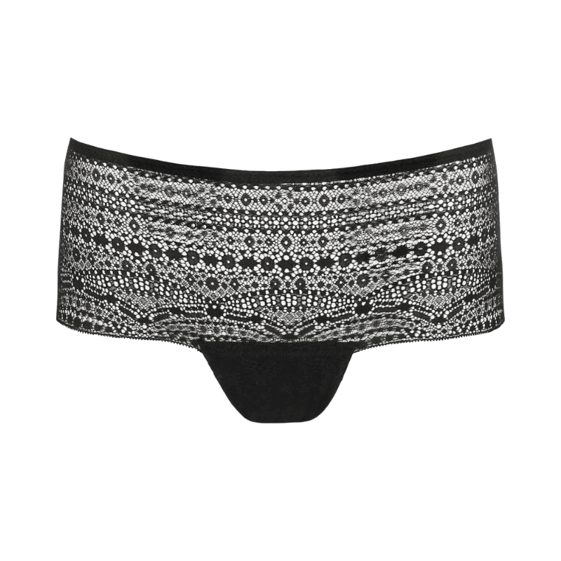 Svarta spets-hotpants från PrimaDonna Twist med diskret mönster och feminin midjehöjd.