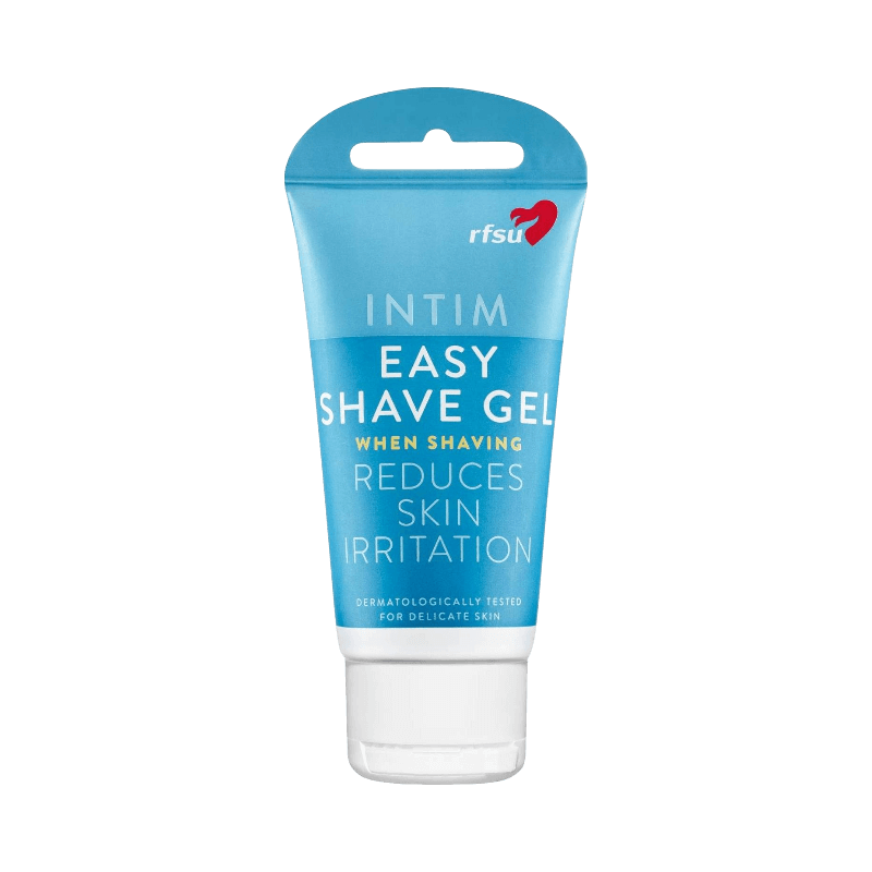 RFSU Easy Shave Gel motverkar hudirritation vid intimrakning, dermatologiskt testad.
