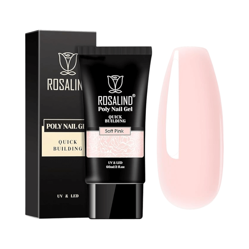 ROSALIND polygel i soft pink för UV/LED med tillhörande förpackning