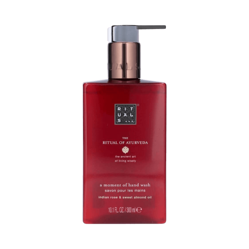 Rituals Ayurveda handtvål med indisk ros och mandelolja i elegant pumpflaska, 300 ml.