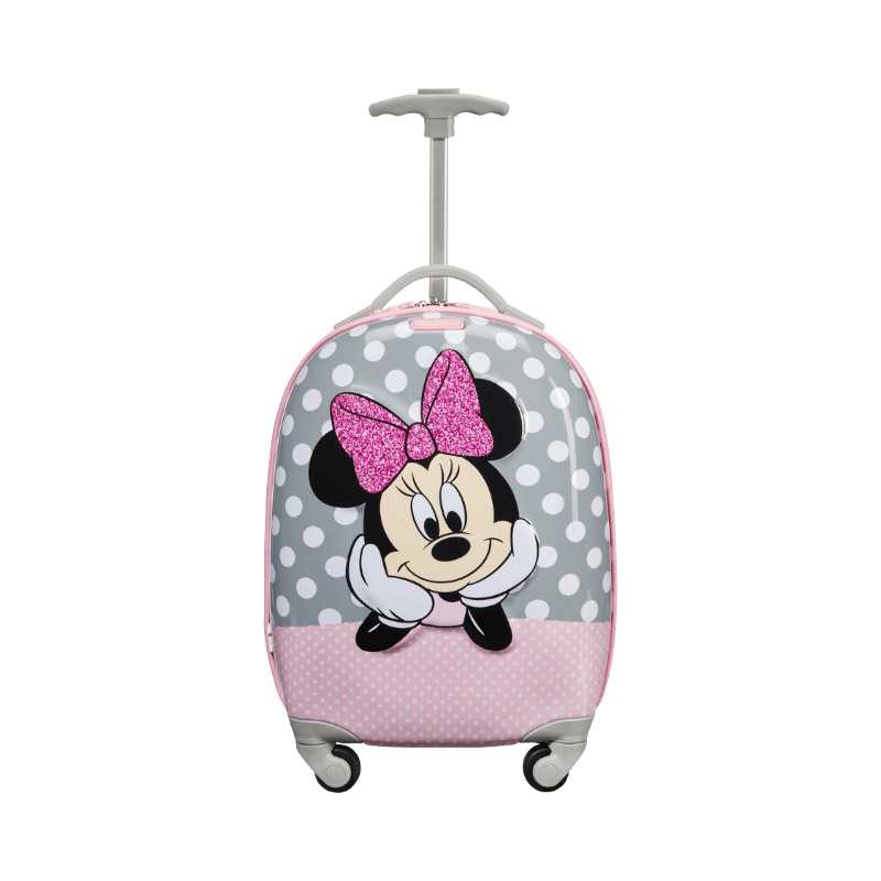 Minnie Mouse spinner från Samsonite med glitterdetaljer – barnväska med stil.