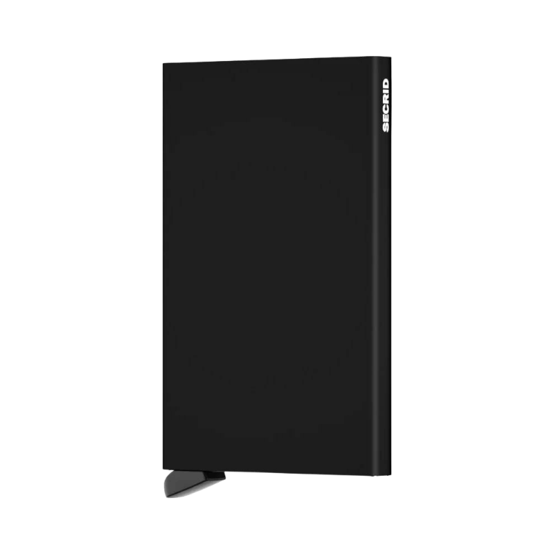 Secrid Card Protector i svart aluminium med RFID-skydd och kompakt design