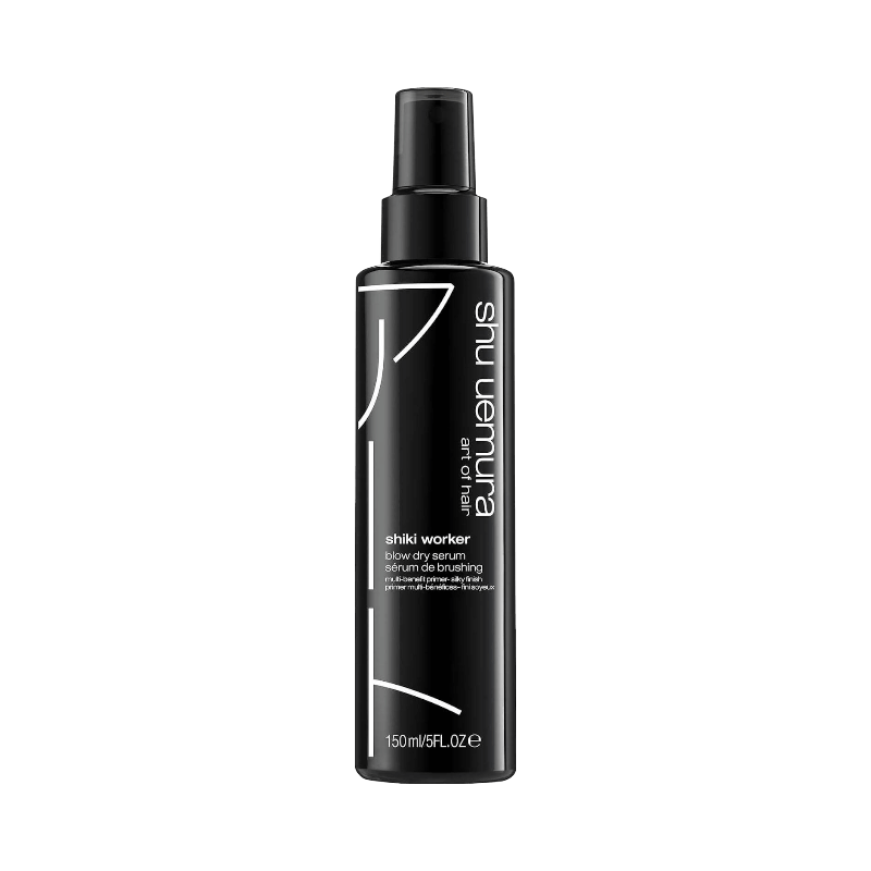 Shiki Worker blow dry primer 150ml från Shu Uemura – stylingförberedande spray med vårdande effekt.