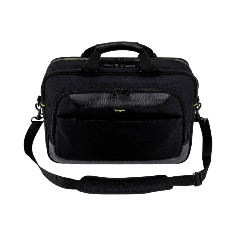 Rymlig Targus CityGear Topload 17.3-tums väska med flera fack och vadderad axelrem