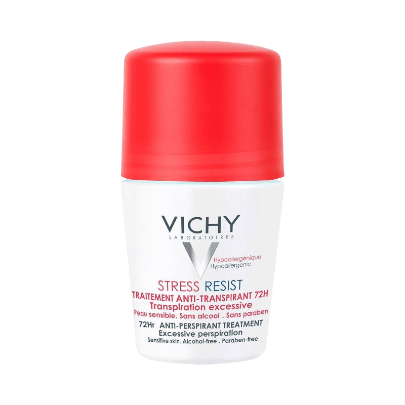 Vichy Stress Resist 72h roll-on antiperspirant för överdriven svettning, alkoholfri, för känslig hud, 50 ml.