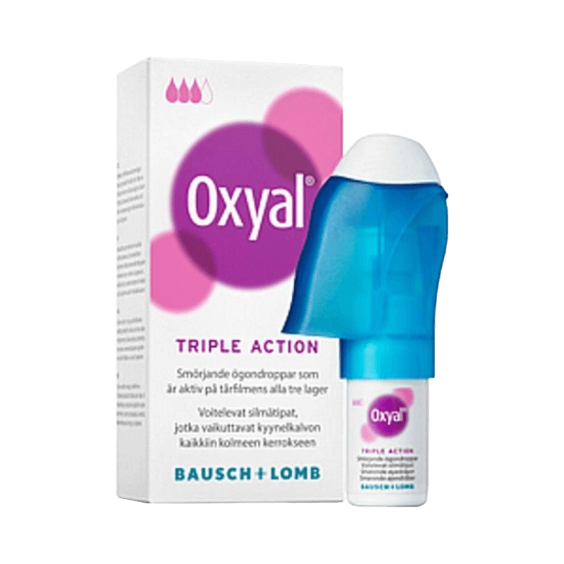 Oxyal Triple Action ögondroppar med trippelverkande smörjning för torra ögon