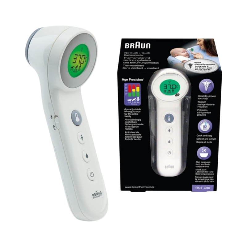Braun No Touch 400 febertermometer med kontaktfri mätning och Age Precision-funktion för hela familjen