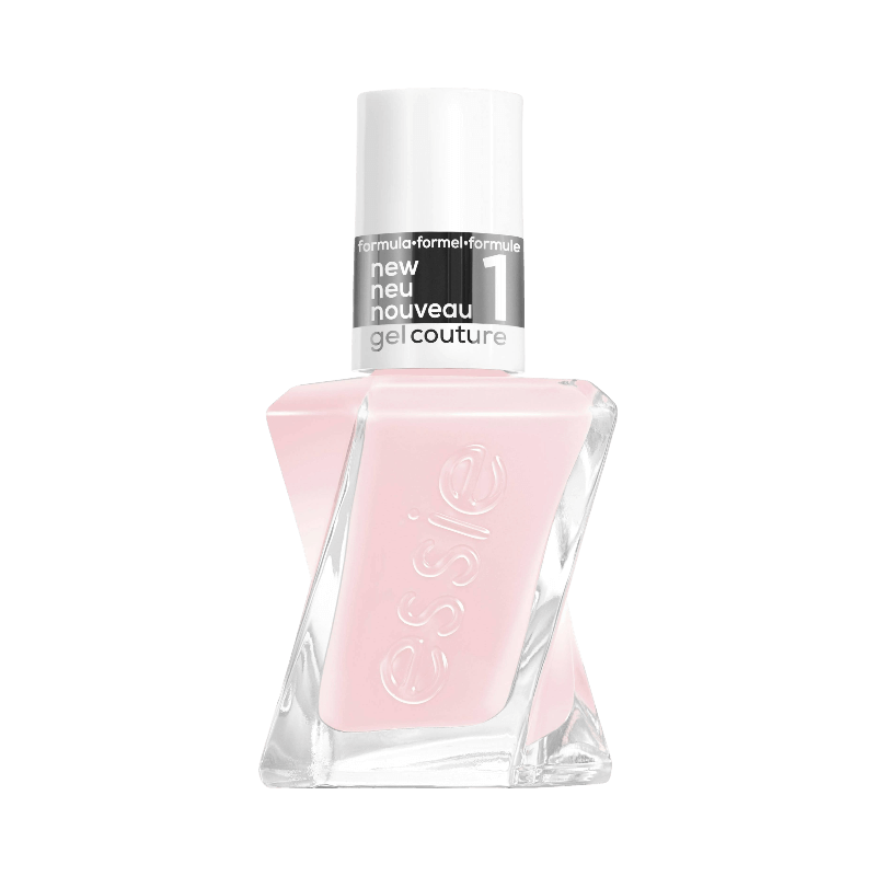 Ljusrosa gelnagellack från Essie Gel Couture med hållbar formula och elegant flaska på 13,5 ml.
