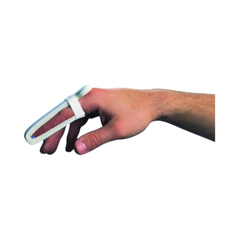 Extra bred fingerskena med polstring för kraftfull stabilisering vid allvarliga fingerskador.