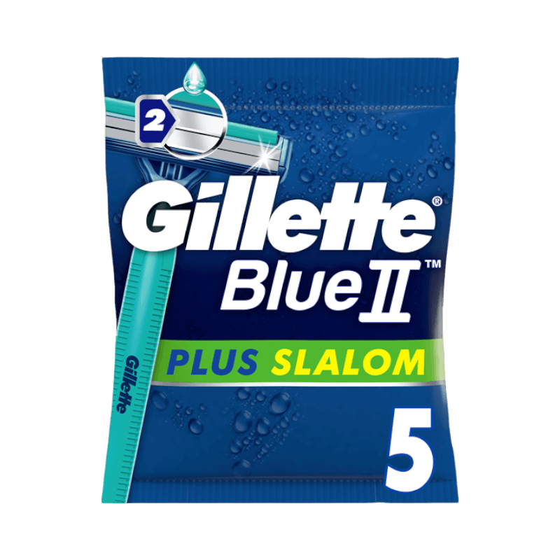 Gillette BlueII Slalom engångsrakhyvlar 5-pack med dubbla blad