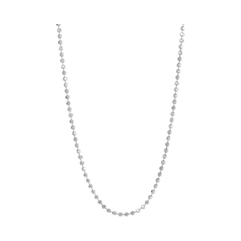 Klassiskt silverfärgat kedjehalsband med små rundade länkar i tidlös design.