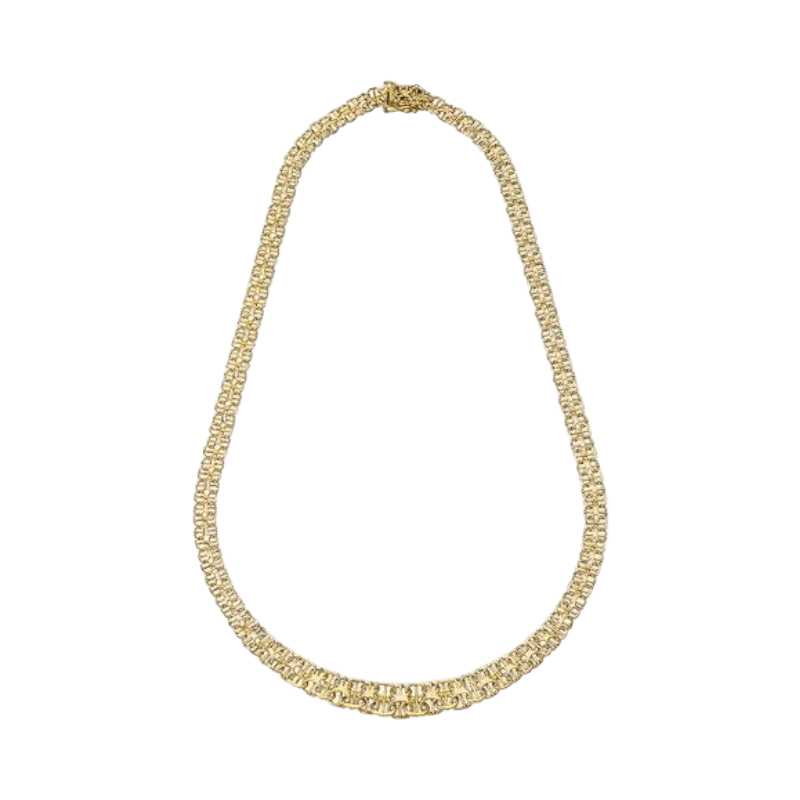 Elegant guldlänk halsband med X‑link design som ger en lyxig och tidlös look.