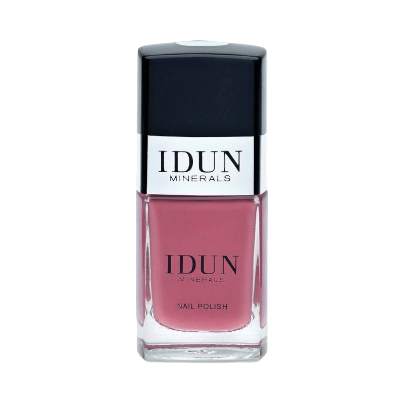 Mörkrosa nagellack från IDUN Minerals i en 11 ml flaska, berikat med mineraler.