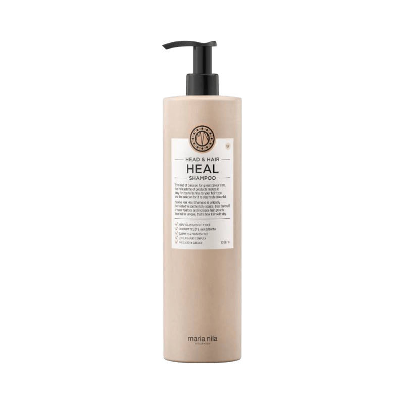 Maria Nila Head & Hair Heal schampo i 1000 ml pumpflaska för känslig hårbotten och hårväxt