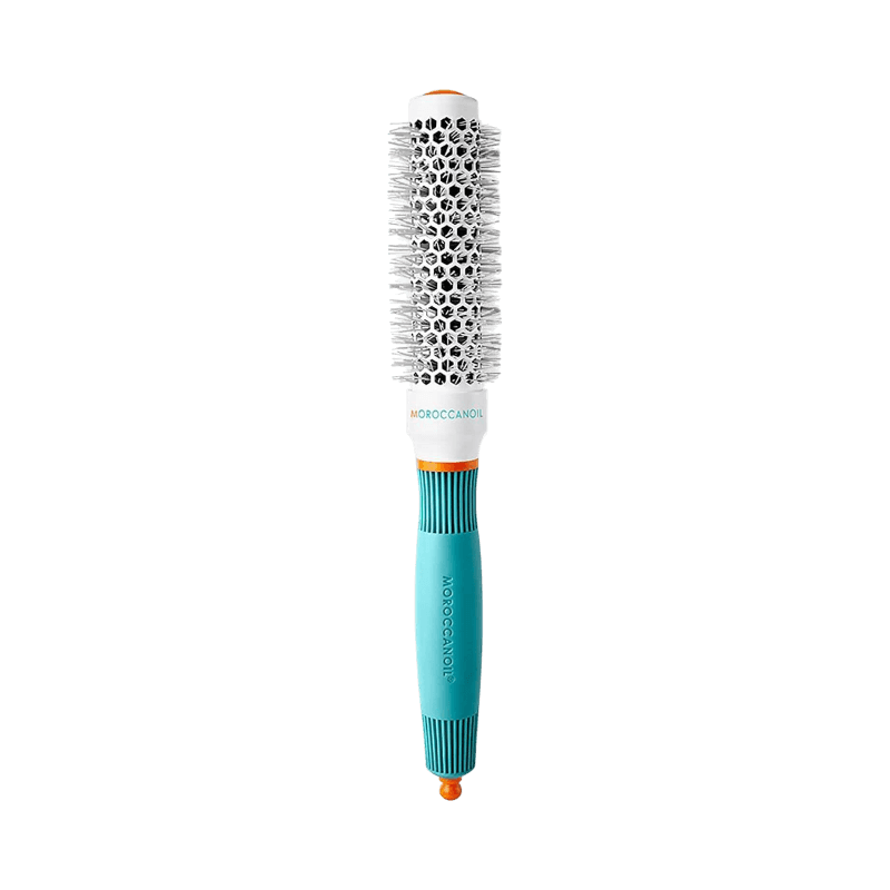 Moroccanoil keramisk rundborste 25 mm med jonisk teknik, perfekt för styling med värmeverktyg.