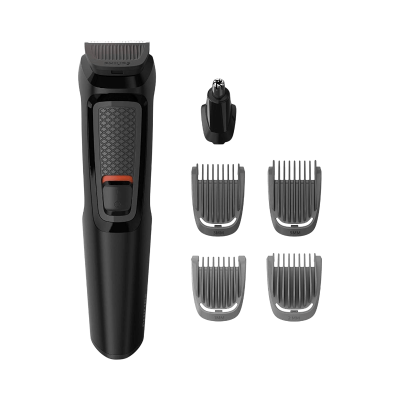 Philips Multigroom Series 3000 med nästrimmer och olika kammar för exakt trimning