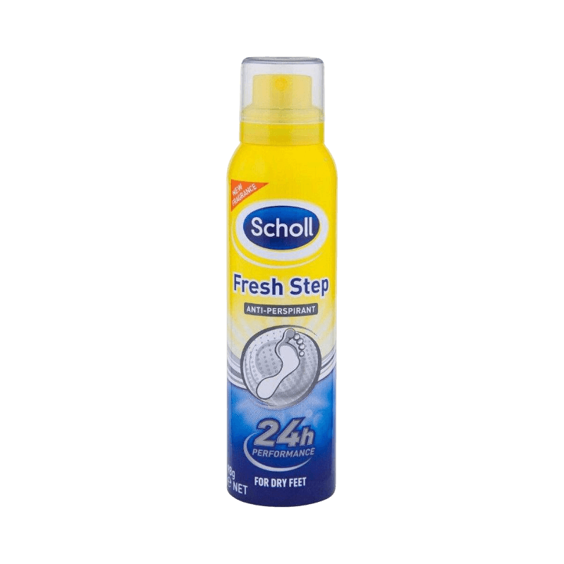 Antiperspirant fotspray med 24 timmars skydd mot svett och dålig lukt.