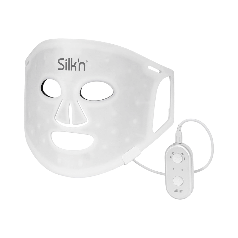 Silk’n LED-mask för ansiktsbehandling med justerbara ljusinställningar och hudföryngrande effekt
