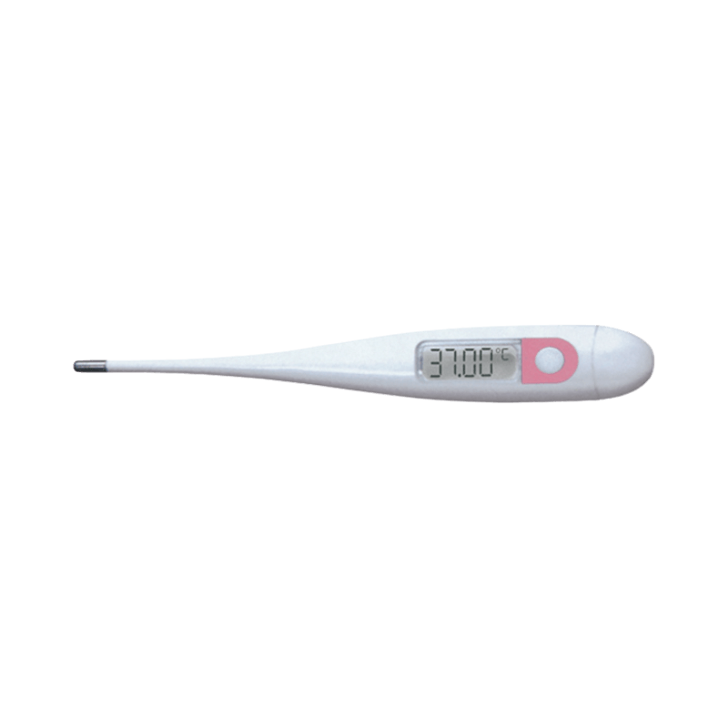 Swemed digital basaltermometer med rosa knapp och tydlig display, visar 37,00 grader Celsius