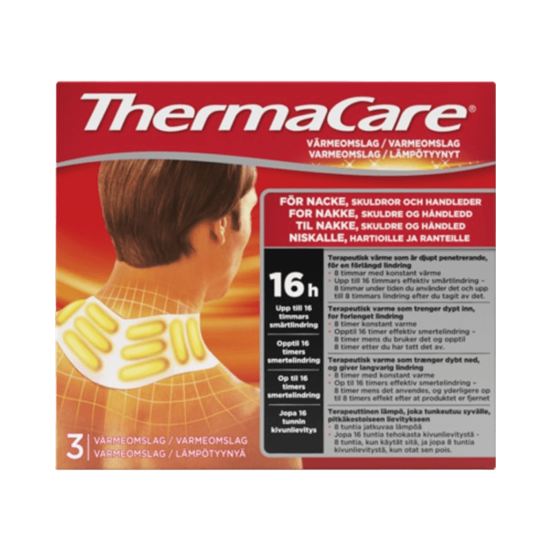 ThermaCare värmeomslag för nacke, skuldror och handleder med upp till 16 timmars smärtlindring