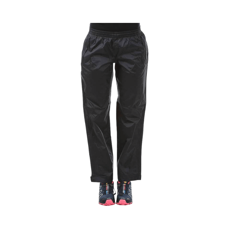 Svarta regnbyxor för dam från Helly Hansen med elastisk midja och vind- och vattentätt tyg.