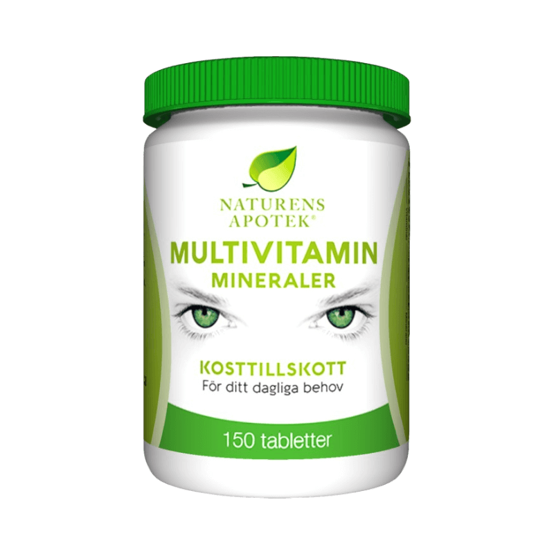 Naturens Apotek Multivitamin med mineraler, kosttillskott med 150 tabletter för dagligt behov.