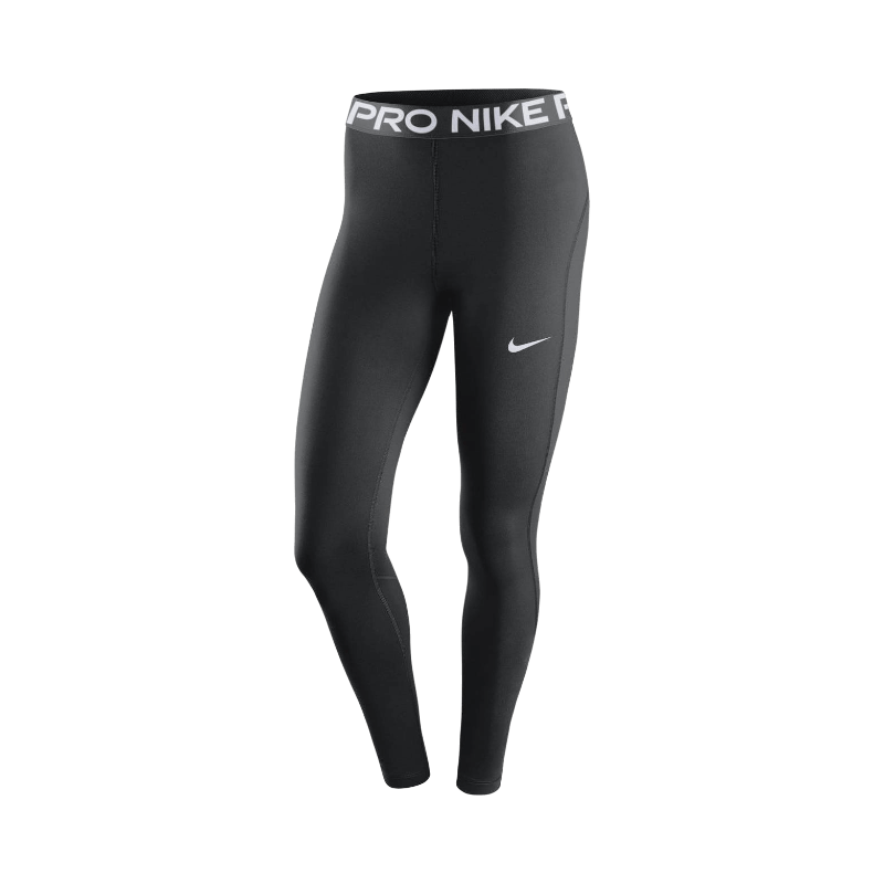 Nike Pro tights med medelhög midja och logoband – perfekta för intensiva träningspass.